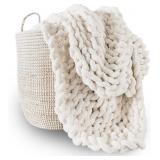 ADYRESCIA CHUNKY KNIT BLANKET THROW | 100% HAND KN