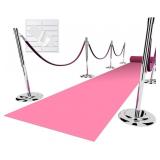 EZLUCKY PINK CARPET RUNNER FOR PARTY, 2.6X15FT, 13
