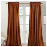 STANGH BURNT ORANGE VELVET CURTAINS 96 INCHES LONG