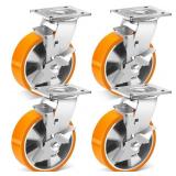 $140 W B D WEIBIDA 6 INCH INDUSTRIAL GRADE CASTERS