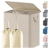 LIFEWIT DOUBLE LAUNDRY HAMPER WITH LID AND REMOVAB