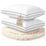 LANE LINEN BED PILLOWS STANDARD SIZE SET OF 2, MED
