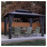 $1000 12 FT. W X 10 FT. D HARDTOP GAZEBO ALUMINUM