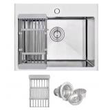 $160 AKDY HANDMADE DROP-IN STAINLESS STEEL 25 IN.