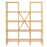 INDOOR 55.5 IN. HIGH 5-TIER 11 CABINETS BAMBOO PLA
