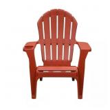 1 LOT (2) CHILI RED PLASTIC ADIRONDACK CHAIR WITH