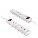 1 LOT OF 4-CORD RIGHT ANGLE PLUG 6- OUTLET POWER S