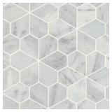 BEDROSIANS MONET FLORAL 2 IN. X 2 IN. HONED WHITE
