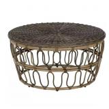 $199 GIA ROUND WICKER OUTDOOR ACCENT TABLE