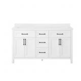 $1869 MAYFIELD 60 IN. W X 22 IN. D VANITY IN WHITE