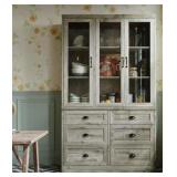 FUFU&GAGA 78.7 IN. TALL RUSTIC OAK WOOD 6-SHELF FA