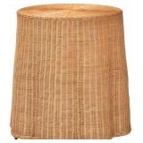 $253 PALM BOHEMIAN HONEY SCALLOP RATTAN END TABLE