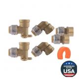 1 LOT OF 3-MAX 1/2 IN. PUSH-TO-CONNECT BRASS SHOWE