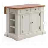 $806 HOMESTYLES AMERICANA WHITE KITCHEN ISLAND WIT