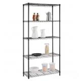 5-TIER STEEL WIRE SHELVING UNIT IN BLACK (36 IN. W