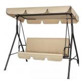 3-PERSON STEEL FRAME PATIO SWING WITH CANOPY IN BE