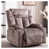 $710 40.1 IN. W BROWN MICROSUEDE OVERSIZE DUAL MOT