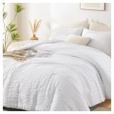 AVELOM SEERSUCKER QUEEN COMFORTER SET (90X90 INCHE