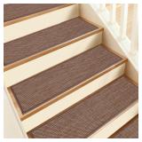 NATURAL LINEN NON SLIP STAIR TREADS, 15 PACK 8' X