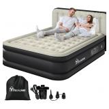 YITAHOME 18' FLOCKED TOP QUEEN AIR MATTRESS WITH B