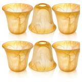 TEENYYOU 6 PCS BELL SHAPED GLASS LAMP SHADE E26 RE