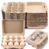 ZHANMAI 50 PCS NATURAL PAPER PULP EGG CARTONS BLAN