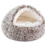 NOYAL ROUND HOODED DONUT DOG BED FOR SMALL & MEDIU
