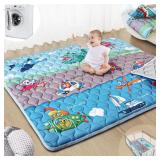 BABY PLAY MATS FOR FLOOR, 71 X59  UPGRADED THICKNE