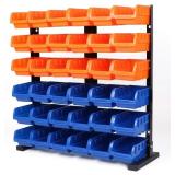HORUSDY STORAGE BINS PARTS RACK 36PCS BIN ORGANIZE