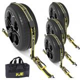 KJE REFLECTIVE CAR TIE DOWN STRAPS FOR TRAILERS 4