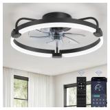 LEDIARY CEILING FANS WITH LIGHTS AND REMOTE, 20' L