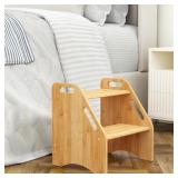 AMBIRD WOODEN STEP STOOL, 15.75' H POTTY TRAINING