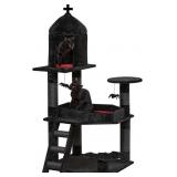 YARUOMY GOTHIC CAT TREE WITH COFFIN BED 55' CAT TO
