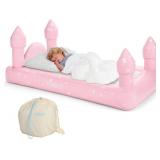 FUNBOY KIDS PINK CASTLE SLEEPOVER TRAVEL BED & AIR
