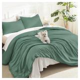 LITANIKA COMFORTERS KING SIZE HAZE GREEN, 3 PIECES