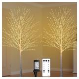 $130 2PACK 6FT LIGHTED BIRCH TREE WITH 880 LED WAR