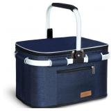 LIQING 35L LARGE PICNIC BASKET 2 LAYERS OF INTERNA