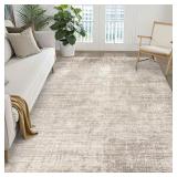 5X7 AREA RUGS LIVING ROOM: WASHABLE LARGE NEUTRAL
