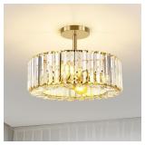 FRIDEKO HOME GOLD CRYSTAL CHANDELIER CEILING LIGHT