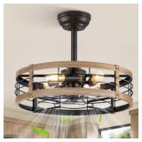 $102 LEDIARY 20 INCH FANDELIER CAGED CEILING FAN W