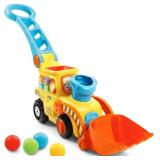 VTECH POP-A-BALLS PUSH AND POP BULLDOZER, YELLOW