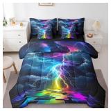 MANFEI LIGHTNING COMFORTER SET BED IN A BAG 7 PCS