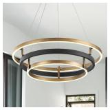 $174 3 RING LED CHANDELIER BLACK GOLD CHANDELIER L
