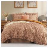 BLOOMHAVEN QUEEN COMFORTER SET - 7 PIECES RUFFLE B