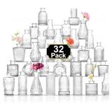 BUD VASES IN BULK 32, CLEAR GLASS BUD VASES FOR CE