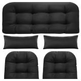 WICKER CHAIR CUSHIONS OF 5 PIECES, WATERPROOF OUTD