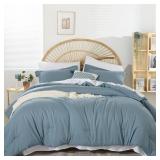 WEIGELIA DUSTY BLUE COMFORTER SET 7 PIECES FULL CO