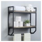 TOWEL RACK WITH TOWEL BAR,2-TIER 24' BATHROOM SHEL