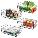 TEBERY 4 PACK BLACK UNDER SHELF WIRE BASKET, HANGI