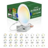 $138 ZOUZAI 24 PACK 6 INCH ULTRA-THIN LED RECESSED